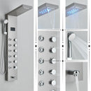 GobekUsa LED Rainfall Shower Panel System with Temperature Screen & Massage SPA