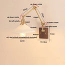 GobekUsa Cube Glass LED Wall Sconce Walnut Wood Rotatable Mirror Light