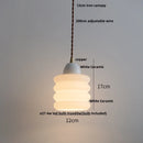 GobekUsa Ceramic Walnut Pendant Light with LED, Adjustable Hanging Lamp