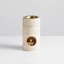 GobekUsa Beige Travertine Stone Essential Oil Burner Diffuser Cyclinder 7x14CM