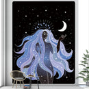 GobekUsa Boho Girl Tapestry: Hippie Yoga Mat, Sofa Blanket, Home Decor Art