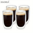 GobekUsa Double Wall Glass Coffee Mugs - Insulated Espresso Glass Cups for Cappuccino Latte Tea Milk