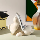 GobekUsa Bear Cellphone Stand: Cute Lying Bear Design, Desktop Ornament, Modern Animal Figure - Best Gift