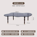 GobekUsa 80*40cm Solid Wood Peanut-Shaped Coffee Table for Living Room