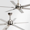GobekUsa Large 6-Blade Stainless Steel Ceiling Fan for Living Room, Bedroom, Office