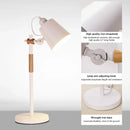 GobekUsa Adjustable Wood Desk Lamp for Children's Study, Office, Bedroom - LED Reading Light