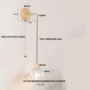 GobekUsa Clear Glass LED Wall Light with Pull Chain Switch