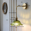GobekUsa Amber Glass LED Wall Sconce, Brass Finish, Adjustable Wire, Modern Nordic Style