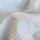 GobekUsa Blue Pink Lattice Bedding Set: Princess Ruffles Bow, 100% Cotton Quilt Cover, Sheet, Pillowcases