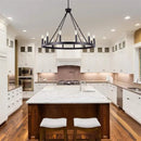 GobekUsa Iron Round LED Pendant Chandelier for Living, Cafe, Restaurant décor
