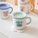 GobekUsa Lovers Cartoon Pattern Porcelain Coffee Mug Tea Cup for Dining Table