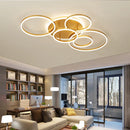 GobekUsa Brushed Golden LED Ceiling Chandelier for Modern Living Room and Bedroom Lighting