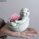 GobekUsa Cartoon Turtle Ceramic Vase for Table Decoration and Flowers Arrangement