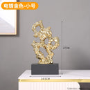 GobekUsa Gold Hollow Stone Statue Coral Sculpture Home Decor Figurines