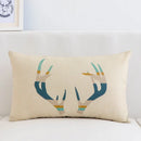 GobekUsa Geometric Elk Design Linen Lumbar Pillow Cover 30X50cm Modern Nordic Home Decor