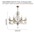 GobekUsa French Retro Pearl Crystal Chandelier for Home Dining Room Villa Luxury Decor
