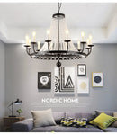 GobekUsa Crystal Chandelier: Retro Industrial Lighting for Living Room, Dining Room, Loft