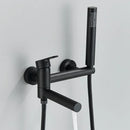 GobekUsa Black Wall Mounted Waterfall Bathtub Faucet for Embedded In-wall Tub Shower System