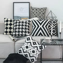 GobekUsa Black White Embroidered Cushion Cover 45x45cm Sofa Bed Chair Home Decor