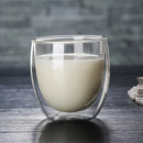 GobekUsa Double Wall Glass Cup for Coffee Milk Juice Tea - High-resistance Drinkware