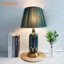 GobekUsa Blue Ceramic Table Lamp | Post Modern American Style | Bedroom Living Room Lighting