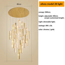 GobekUsa Crystal Lustre Pendant Lights with Dimmable LED, Adjustable Cable - Gold Chrome Steel