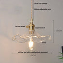 GobekUsa Brass LED Pendant Light Fixture Clear Glass Adjustable Nordic Hanging Lamp