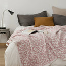 GobekUsa Cozy Leopard Print Knitted Blanket - Winter Faux Fur Microfiber Throw