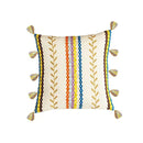 GobekUsa Geometric Tufted Tassel Cushion Cover Cotton Canvas Fall Pillow Cover
