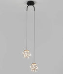 GobekUsa Glass Ball Dual Head Pendant Light for Bedroom, Modern LED Chandeliers