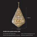 GobekUsa Crystal Pendant Chandelier for Home, Hotel, Restaurant - Luxury Duplex Hall Light