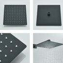 GobekUsa 12" Matte Black Rainfall Shower Head Set with Shower Arm