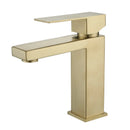 GobekUsa Brushed Gold Basin Faucet Single Handle Cold Hot Water Mixer Deck Mounted