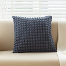 GobekUsa Cream Style Elastic Puff Plaid Cushion Cover 45*45CM Home Decor