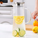 GobekUsa Glass Pitcher with Lid, Heat Resistant Water Carafe for Hot/Cold Beverages