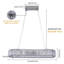 GobekUsa Crystal Oval LED Chandelier: Nordic Design Pendant Light for Living, Bedroom, Hotel