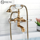 GobekUsa Antique Brass Telephone Shape Wall Mounted Bathtub Faucet