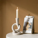 GobekUsa Ceramic Knot Candle Stand Geometric Home Decor Hollow Candlestick