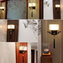 GobekUsa Elegant Fabric Wall Lamp for Living Room Bedroom, Modern LED Lighting Fixtures