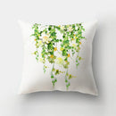 GobekUsa Deer Animal Short Plush Pillowcase with Natural Leaves and Flowers