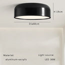 GobekUsa Italian Minimalist Round LED Ceiling Lamp Black White Bedroom Light