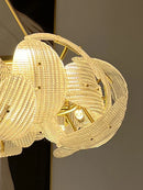 GobekUsa LED Glass Petal Chandeliers: Luxury Modern Hanging Lamps for Dining Table