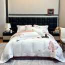 GobekUsa Butterfly Embroidery 100% Egyptian Cotton Bedding Set with Luxury Duvet Cover