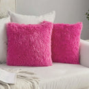 GobekUsa Cozy Plush Fur Cushion Cover 43x43cm White Grey Sofa Decor Pillowcase