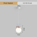 GobekUsa Animal Resin Pendant Lamps: Bear Rabbit Dog Sheep Bunny Chandelier for Children's Room
