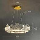 GobekUsa LED Lotus Leaf Ceiling Chandeliers Modern Living Dining Room Pendant Light Fixtures
