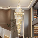 GobekUsa Crystal Hollow Chandelier LED Light for Modern Luxury Living Room Loft