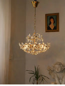 GobekUsa Crystal Flower Pendent Chandelier - Modern Design for Living Room, Restaurant, and Bedroom
