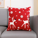 GobekUsa Christmas Embroidery Cushion Cover 45x45cm Santa Deer Snowflake Pillowcase Square Cotton