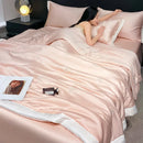 GobekUsa Bowknot Embroidered Summer Bedding Set - Soft & Skin-friendly Quilt, Duvet, Pillowcases